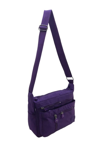 Baginn Klinkır Kadın Postacı Çanta Çok Cepli Çapraz Askılı Mor