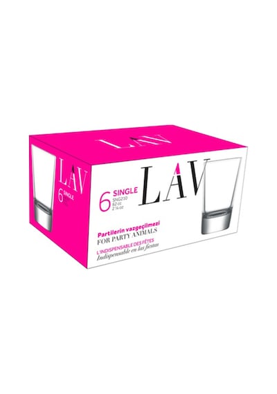 Lav Single Cam Likör Bardağı 6'lı 62 ml (Shot/Şerbet Bardağı )
