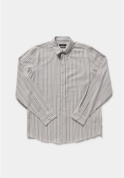 Colin's Colins Regular Fit Shirt Neck Çizgili Erkek Mavi Uzun Kol Gömlek Cl1082020 Q1.v1 Ble
