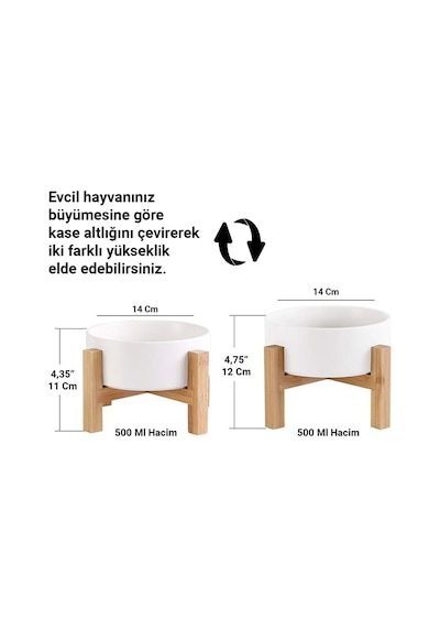 Matgo Pati Çam Ağacı Kedi Köpek Beslenme Mama Su Kabı Seramik Kaseli 500 ML