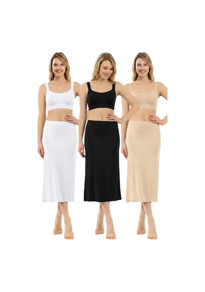 Arma Yıldız Kadın Viskon Kumaş Diz Altı Uzun Etek Elbise Astarı Jüpon Kombinezon 3'lü Beyaz Siyah Ten Beyaz - Siyah - Ten Rengi Arma Yıldız Kadın Viskon Kumaş Diz Altı Uzun Etek Elbise Astarı Jüpon Kombinezon 3'lü Beyaz Siyah Ten Beyaz - Siyah - Ten Rengi