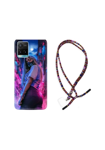 Vivo Y21 Kılıf Rasta Boyun Askılı Mask Girl 1659