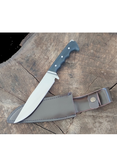 Av Bıçağı Avcı Bıçağı Kamp Bıçağı Bushcraft Deri Kılıflı Hgtwi249 Lacivert