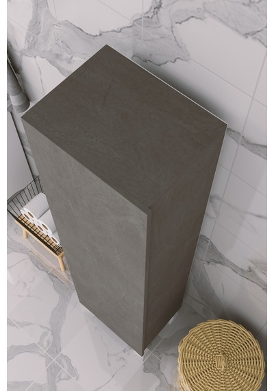 Çok Amaçlı Kapaklı Banyo Dolabı - Yüksek Raflı, Dar Alanlara Uyumlu Depolama Dolabı - Kil Grisi - 45cm Çok Amaçlı Kapaklı Banyo Dolabı - Yüksek Raflı, Dar Alanlara Uyumlu Depolama Dolabı - Kil Grisi - 45cm