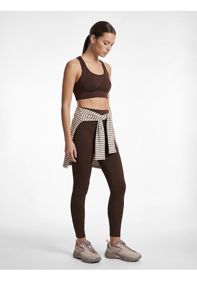 Koton Yüksek Bel Slim Fit İnterlok Spor Tayt Kahverengi 6sak40119nk Kahve