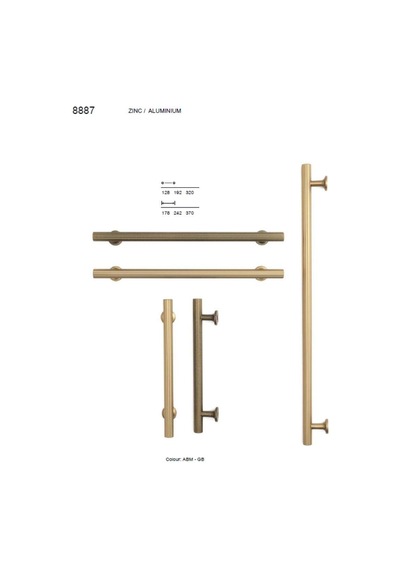 System Mobilya Kulbu Gold Renk 320mm Kulp Sy8887 0320 Gl-gl Çok Renkli