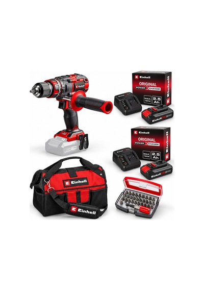Einhell Tp- Cd 18/80 Li I Bl Akülü Solo Darbeli Matkap + 2 X 2.5 Ah Starter Kit Akü + Kwb 32 Parça Bits Uç + Kumaş Çanta