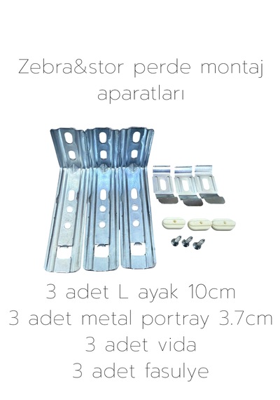Zebra&stor Perde Duvar Montaj Aparatları 3.7cm Açık Gri