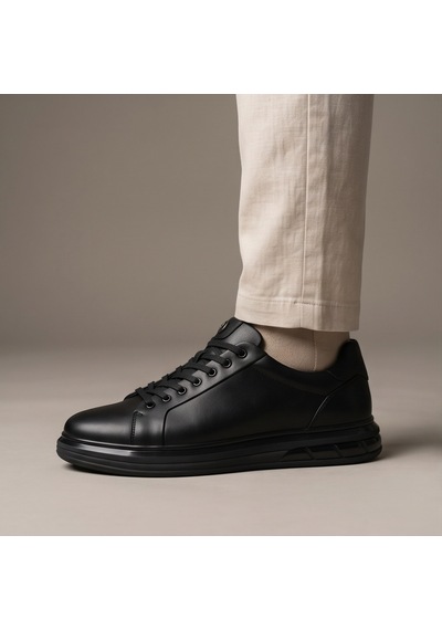 2274-zanelle Hakiki Full Duble Deri Üst Kalite Premıum Erkek Sneaker Ayakkabı Siyah