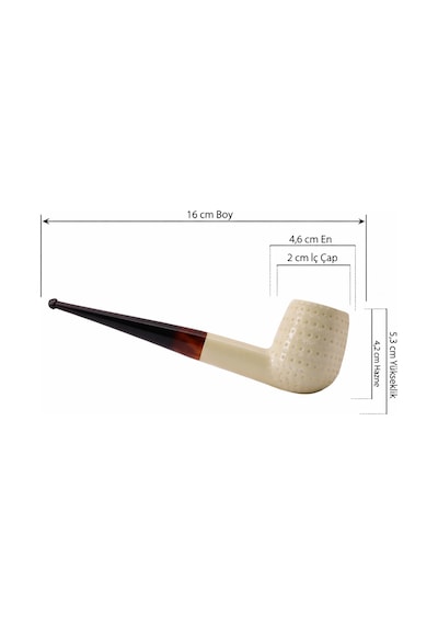 El Oyması Lületaşı Pipo 9mm Filtre Uyumlu Nokta Desenli Blok Meerschaum Klasik Model