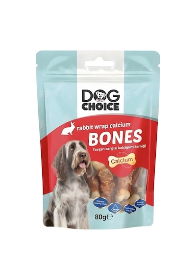 Dog Choice Tavşan Sargılı Kalsiyum Kemiği Köpek Ödül Maması 80g