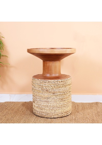 Haruto El Yapımı Muz Ve Mungur Sehpa 40x55 Cm Naturel