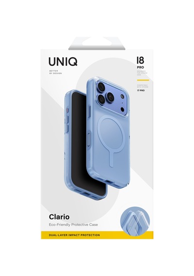 Apple iPhone Uyumlu 18 Pro Kılıf Clario Doğaya Duyarlı Geridönüştürülmüş 4 Metreden Düşmeye Dayanıklı Kapak Açık Mavi