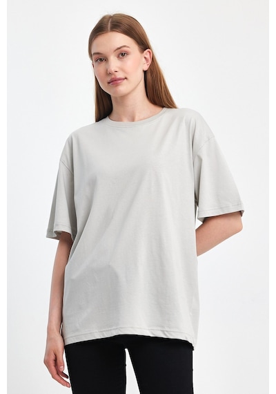 Odda Kadın Oversize Tişört P-009408 Gri
