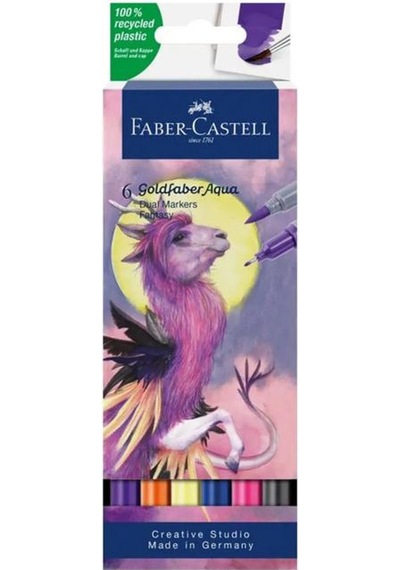Faber Castell Aqua Çift Uçlu Markör Kalem 6 Lı Fantsy 164526 Çok Renkli