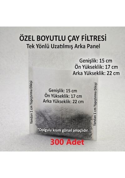 300 Adet Endüstriyel Demlik İçi Çay Filtresi Körüklü Kapaklı Çay Süzgeci Boş Demlik Poşeti Bonesi 15x22 Cm Bitki Kış Çay Demleme