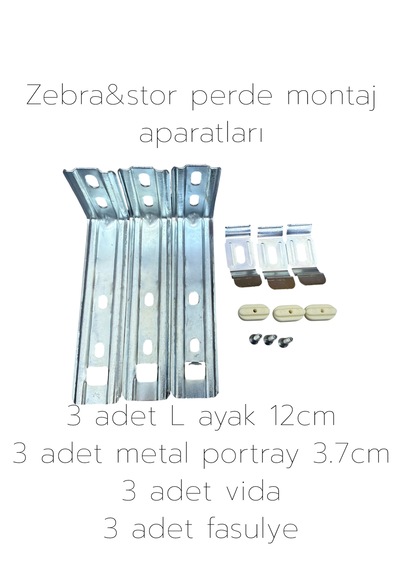 Zebra&stor Perde Duvar Montaj Aparatları 3.7cm Antrasi - Gri