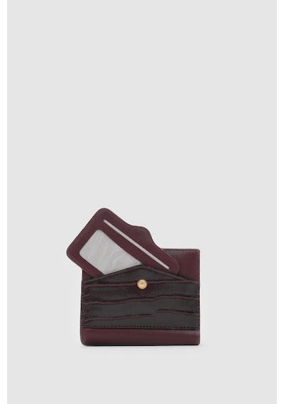 Shule Bags Rosa Kroko Desenli Kadın Kartlık Bordo