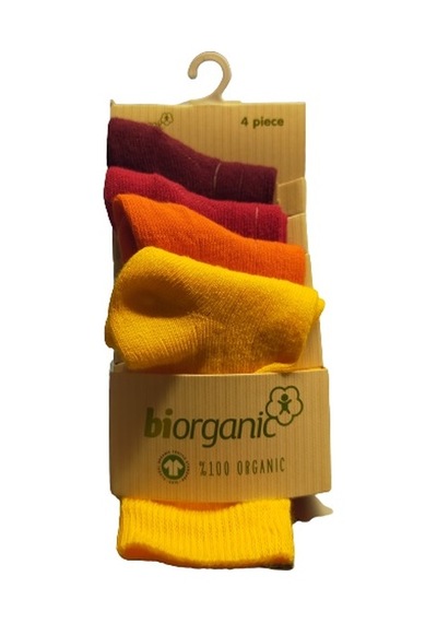 Bibaby Biorganic 4Lü New Basıc Çocuk Çorap 68387 Sarı