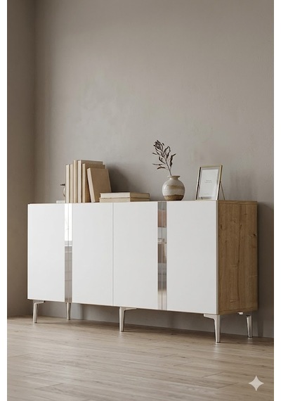 Ka1598dbs Anka Konsol Ve Tv Sehpası Safirmeşe-beyaz-silver 150cm