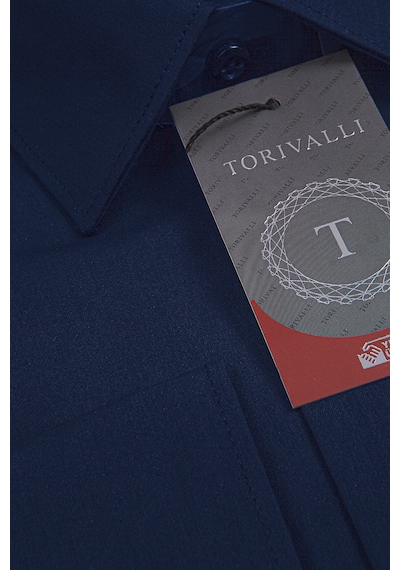 Torivalli Collection Klasik Kesim Regular Fit Tek Cepli Kolay Ütülenebilen Mevsimlik Uzun Kollu Düz Renk Erkek Gömlek Lacivert