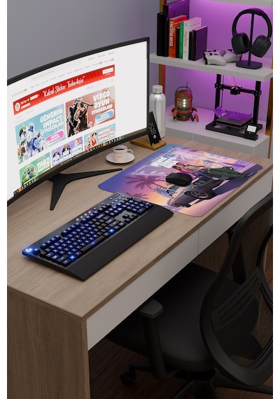 Gta 6 Kaymaz Dikişli Kauçuk Oyuncu Mousepad V5 - 48x40 Xl Gaming Mouse Pad Fare Altlığı