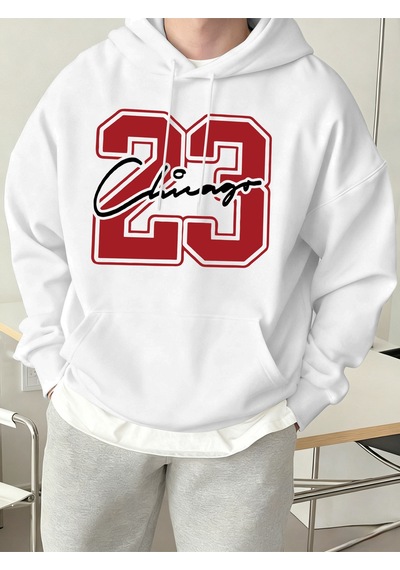 Startmore Startmorechicago Number 23 Yaratıcılık Baskı Erkek Kapüşonlular Yumuşak High Street Top Spor Hip Hop T Beyaz