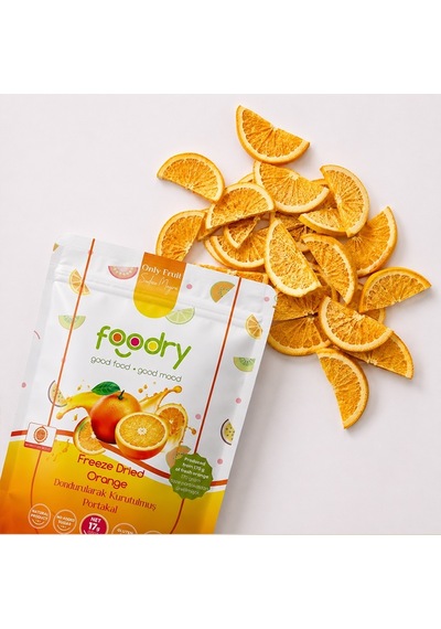 Foodry Dondurularak Kurutulmuş Portakal Freeze Dry Orange Katkısız Çıtır Meyve Atıştırmalığı 17 G