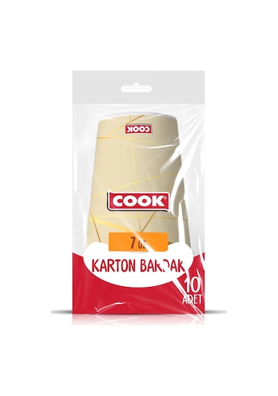 Cook Kağıt Bardak, 7 Oz 207 Ml , 10 Adet, Tek Kullanımlık Çok Renkli