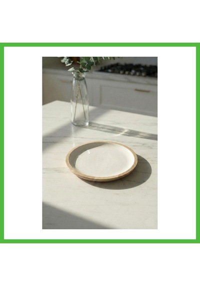 Vaveni Mango Agacı Pasta Tabağı & Sunum Tabağı 20 Cm Krem Arz