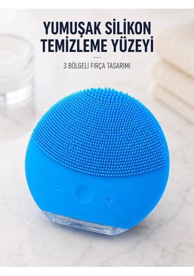 Lexroo Silikon Yüz Temizleme Fırçası Ayarlanabilir Titreşimli Mav