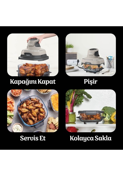 Ninja Crispi 4-In-1 Taşınabilir Cam Hazneli Pişirme Sistemi