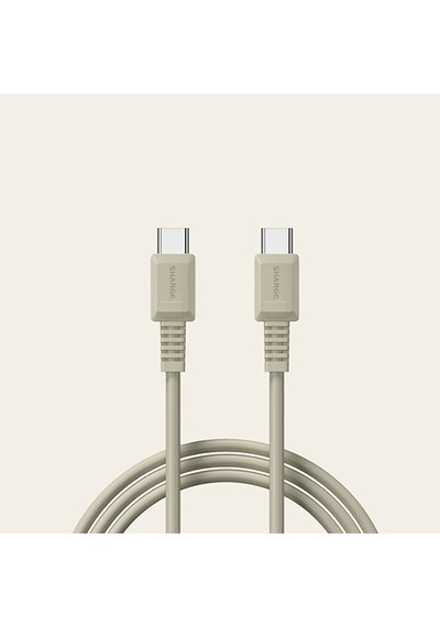 Sharge Retro Usb-c To Usb-c 100w Hızlı Şarj Kablosu - Gri