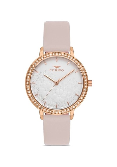 Ferro Pudra Deri Kordon Kadın Kol Saati Fl21242b-s2 Rose Gold