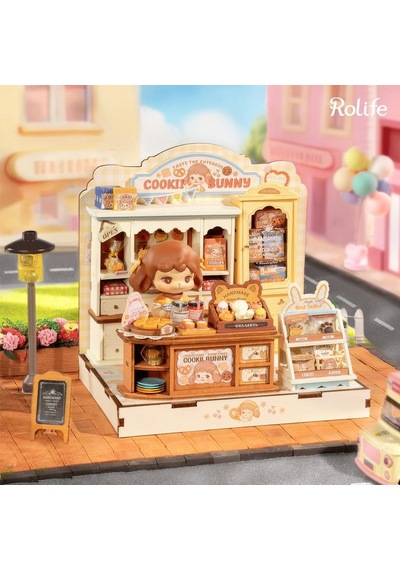 Rolife Dg177 Kurabiye Dükkanı Cookii Bunny's Cookie Shop Dıy Minyatür Maket Model Set Mini Dollhouse 3d Model Kit Detaylı Dekoratif Hobi Seti 3d Puzzle Tiny House