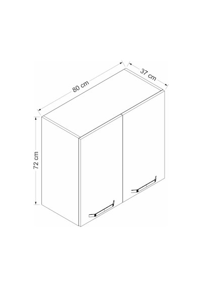 Minar Mutfak Modül Üst 2dk1r 80cm Dolap Byz Mebran C Byz