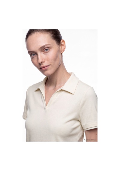 Lcw Comfort Bej Polo Yaka Soft Touch Kadın Tişört