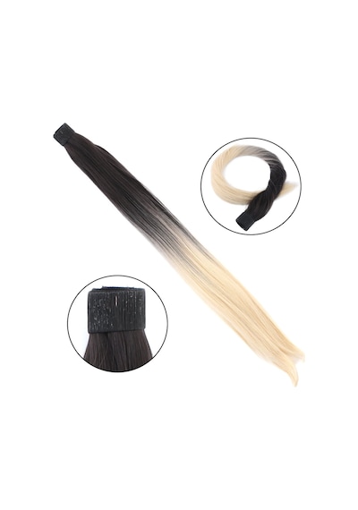 Fiber Sentetik Sihirli At Kuyruğu / Koyu Kumral / Dore Sarı Ombreli - Ezjı-727782 Renkli