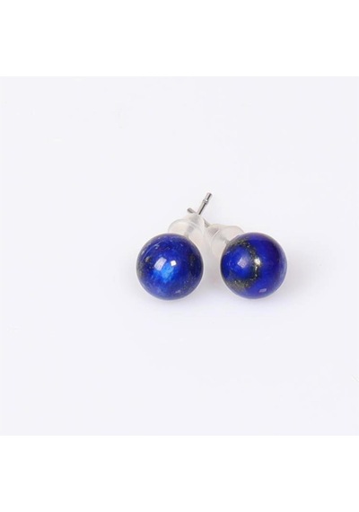 Lapis Lazuli Çelik Küpe 8 Mm Küre Kesim Kararmaz Renkli