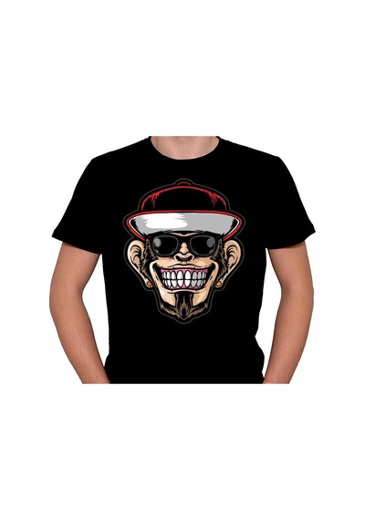 Hip Hop Rapçi Maymun Monkey Smile Kep Tişört Unisex T-shirt 001