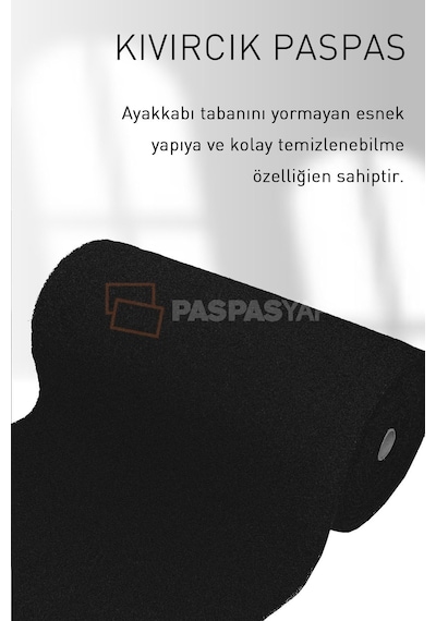 Su Emini Dış Kapı Paspası Iş Yeri Apartman Bahçe Ofis Mekan Paspası Kıvırcık Paspas 100 X 100 Siyah