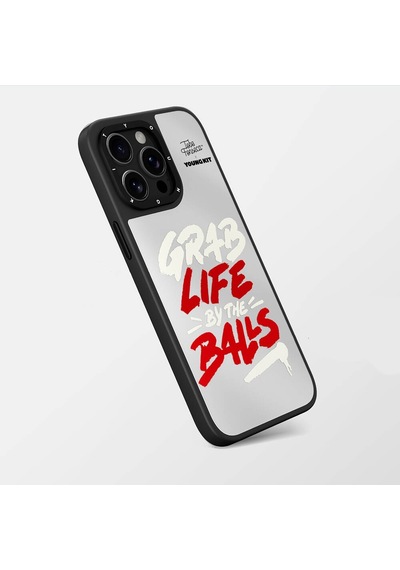 Apple Uyumlu iPhone 15 Pro Kılıf Tobias Fonseca Tasarımlı Youngkit Mirror Kapak Siyah-beyaz