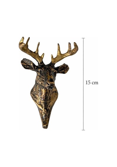 Dekoratif Geyik Askısı 15 Cm Metal Görünümlü Anahtarlık & Çanta Askılığı