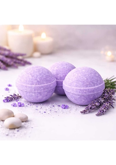 3 Adet 50 Gr. Lavanta Kokulu Banyo Topu, Nem Bombası, Banyo Bombası, Manikür Ve Pedikür Topu Diğer