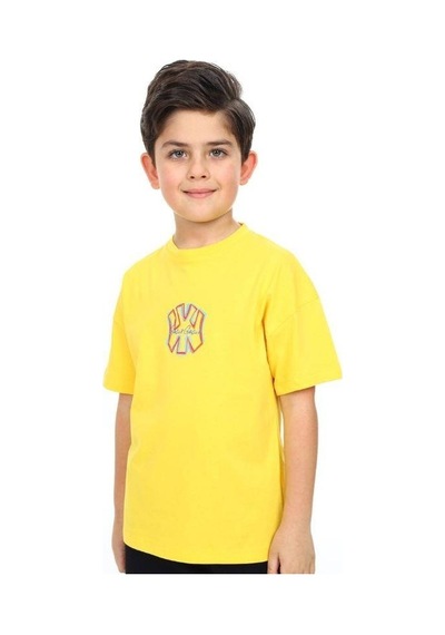 Ekkokids Erkek Çocuk Ny Baskılı Tshirt-14541 SARI