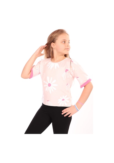 Toontoy Kids Toontoy Kız Çocuk Komple Papatya Baskılı Tişört Pudra