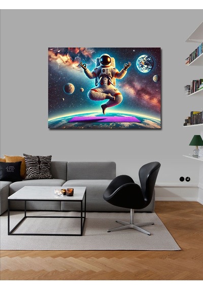 Kanvas Tablo Uzayda Meditasyon Yapan Astronot