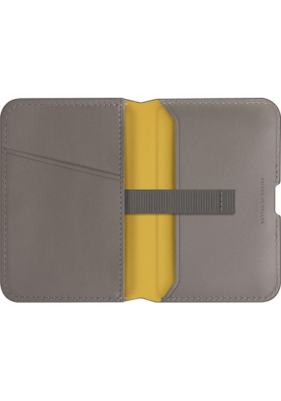 Standlı Magnetic Lyden Ds Vegan Deri Kartlık Kimlik/ehliyet/kredi Kartı Taşıyıcı Cüzdan Rfıd Koruma Grey