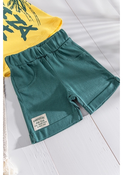 Baby Summer Temalı Yazlık Şortlu Erkek Bebek Takım 001
