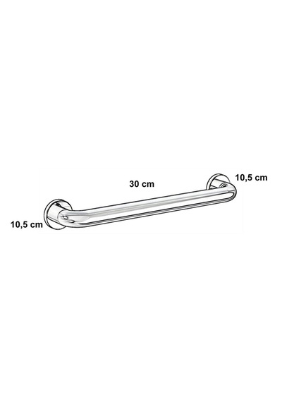 Düz Tutunma Barı 30 Cm Gri - Gümüş